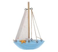 TEHAUX Modelo de de Madera - Figura de de Playa Mediterránea en Miniatura - Recuerdos de Fiesta con Temática Oceánica para Estanterías, Decoración Náutica del Hogar (17,2 X 11,7 X 2,5 Cm)