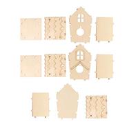 TEHAUX Nido de Pájaro de Madera Amarillo para Golondrinas y Cacatúas, 4 Piezas Diseño de Patrón Lineal, Herramienta DIY para Pintar, Adecuado para Decorar Rincones Pequeños