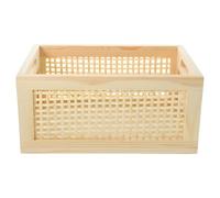 TEHAUX Organizador de Artículos Varios Cesta de Almacenamiento de Bambú y Madera, Gran Capacidad, Asa Hueca, para Guardar Juegos y Toallas de Mano, Hogar y Escritorio
