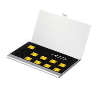 TEHAUX Organizador De Tarjetas Sim De Aluminio Compacto con Ranura para Aguja Soporte De Almacenamiento para Números De Teléfono Pequeño para Casa Y Oficina