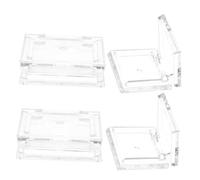 TEHAUX Paleta de Sombras de Ojos Vacía Cuadrada 4 Piezas, Estuche Transparente Mini para Maquillaje, Bandeja Recargable para Sombras, Bálsamo Labial y Viaje