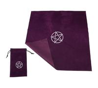 TEHAUX Paño de Escritorio para Láminas del Tarot en Color Púrpura Textura Suave y Estampado Místico, para Sesiones de Tarot y Ceremonias Mágicas