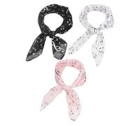TEHAUX Pañuelo Femenino de Gasa Fino Notas Musicales, 3 Unidades Cuadrados Pequeños, Bufanda Ligera para Mujer y Niña, Accesorio Decorativo para Viajes y Ocasiones Casuales