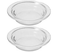 TEHAUX Paquete de 2 Platos de Repuesto para Calentador de Cera, Plato de Vidrio Transparente de 11,4 Cm para Velas, Bandeja Redonda Resistente Al Calor, Compatible con Lámparas Eléctricas Y