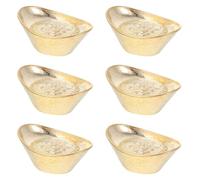 TEHAUX Paquete de 6 Lingotes Decorativos Dorados de Cobre, Diseño Simple y Práctico para Adornos Feng Shui en Oficina y Hogar, Símbolo de Prosperidad