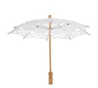 TEHAUX Paraguas de Encaje Pequeño para Boda Vintage Sombrilla de Algodón Ligera Bordada Accesorio Romántico para Fotografía Nupcial y Fiestas de Té