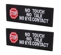 TEHAUX Parches para Arnés de Perro de Servicio sin Contacto, Bordados Reutilizables, 2 Unidades, Identificador para Chalecos y Entrenamiento, Accesorios para Perros Reactivos