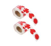 TEHAUX Pegatinas Autoadhesivas en Papel Rojo Fáciles de Despegar 2 Rollos 500 Pegatinas Cada Uno para Bronceado Corporal para Tomar el Sol y Decorar Diarios