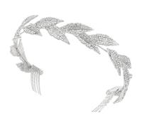 TEHAUX Peine Lateral Cabello de Novia Cristales de Aleación en Forma de Hoja, Accesorio Ligero y Cómodo para Boda, Fiesta y Evento Especial, Horquilla Decorativa para Mujer