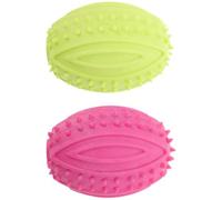 TEHAUX Pelota Chirriante para Perros de Goma, 2 Piezas Colores Aleatorios, Juguete para Morder y Entrenamiento, Resistente y Seguro para Perros Pequeños, Medianos y Cachorros al Aire