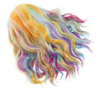 TEHAUX Peluca Corta Rizada Arcoíris para Mujer Cabello Sintético Ligero Peluca de Colores para Cosplay y Fiestas de Halloween Estilo Sirena Ondas Naturales Diseño Vibrante