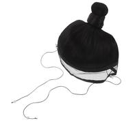 TEHAUX Peluca de Disfraz China Tradicional Hanfu para Hombre, Fibra Sintética, Moño Recogido, Cosplay y Eventos Temáticos, Aspecto Histórico, Tamaño Único, Color Negro