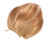 TEHAUX Peluca Rubia Sintética Bob Corta Raya al Medio Estilo Degradado Amarillo a Dorado para Mujer Lisa Capas Adecuado para Cosplay Disfraces de Halloween y Uso Diario