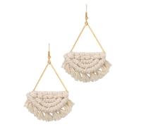 TEHAUX Pendientes Bohemios Forma de Abanico Tejidos Accesorios Ligeros y Elegantes para Vacaciones y Uso Diario