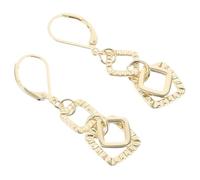 TEHAUX Pendientes Colgantes Cuadrados Geométricos Dorados Doble Capa Ligeros y Cómodos para Mujer Accesorios Elegantes para Boda Graduación y Uso Diario