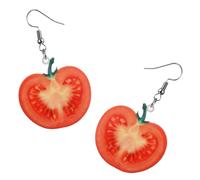 TEHAUX Pendientes Creativos de Fruta Tomate para Mujer Pendientes de Moda Rojos Pequeños Duraderos y Delicados Accesorios Casuales para Fiestas y Uso Diario