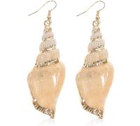 TEHAUX Pendientes de Concha de Playa para Mujer, Acrílicos Cobre y Forma de Caracola, Bonitos y Decorativos para Uso Diario y Fiestas