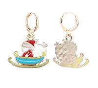TEHAUX Pendientes de Navidad de Aleación en Forma de Trineo de Papá Noel Gotas Ligeras en Colores Brillantes 1 Par Accesorios Festivos para Mujer Obsequio Navideño