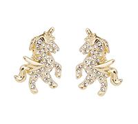 TEHAUX Pendientes Delicados de Unicornio Pedrería 925 Plata Hipoalergénica Joyería Decorativa para Orejas Estilo Adorable para Fiestas y Regalos