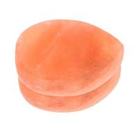TEHAUX Piedras de Masaje de Sal Rosa Natural 2 Piezas Exfoliante Corporal Tallado a Mano Forma de Hoja y Corazón Bloque Desodorante Mineral para Spa y Cuidado de la Piel en Ducha y
