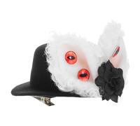 TEHAUX Pinzas Cabello Góticas Mini Sombrero de Copa y Orejas de Conejo Accesorio Vintage para Halloween Pasadores para Cabello Fino Horquillas Decorativas para Niñas y Mujeres