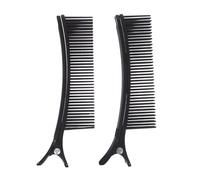 TEHAUX Pinzas para Cortar y Seccionar el Cabello, 2 Clips Negros de ABS Livianos, Profesionales para Uso en Salones y Peinados en Movimiento