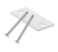 TEHAUX Placa de Reparación de Puerta Color B5 Ángulo Recto 1 Pieza y 4 Tornillos (2 Cortos 2 Largos) Cubierta para Orificio de Cerradura Relleno para Borde de Puerta Compatible