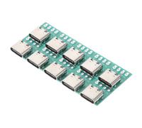 TEHAUX Placa USB C Hembra 3.1 Conector PCB de Aleación de Zinc para Transmisión Rápida de Datos, Paquete de 10 Piezas Adecuado para Montaje y Reparación