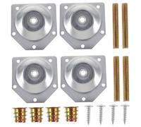 TEHAUX Placas de Montaje para Patas de Muebles en Ángulo, 4 Piezas Plateadas Tornillos y Tuercas, 70 X 67 X 1,2 Mm, Ideales para Armarios y Sillas