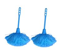 TEHAUX Plumero Estático de 2 Piezas para Limpieza Doméstica Coches Cepillo Limpiador de Muebles Reutilizable con Mango Ergonómico Azul Herramienta Multiusos para Polvo Techos Paredes