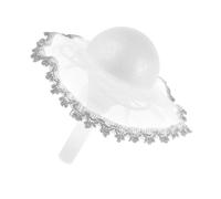 TEHAUX Porta Ramo de Flores de Espuma DIY Asa para Ramo de Novia Medio Globo de 16,5 Cm Borde Plateado Soporte Manual para Decoración y Elaboración