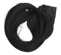 TEHAUX Postizo de Cabello Largo y Liso Clip Extensiones Sintéticas de 100 CM Color Negro 5 Unidades Resistentes al Calor para Mujer Adecuado para Añadir Volumen y Estilo Natural
