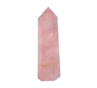 TEHAUX Prisma Hexagonal de Cuarzo Rosa Natural 6-7 CM Decoración Feng Shui Hogar Piedra Mineral Curativa y Arreglo de Cristal Natural