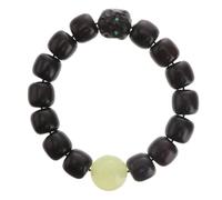 TEHAUX Pulsera de Ébano Natural Unisex Cuentas Budistas Ligera y Suave para Aliviar Estrés y Energía Negativa Adecuado para Uso Diario y Meditación