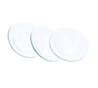 TEHAUX Quemador de Vidrio Redondo para Aceite Esencial y Cera, 3 Unidades, Plato Calentador para Derretir Velas en Calefactores de Fragancia