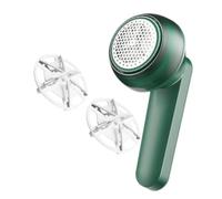 TEHAUX Quitapelusas Eléctrico Recargable USB Pequeño para Ropa y Suéteres Color Verde 2 Cuchillas de Repuesto Portátil para Uso Doméstico y Viajes