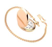 TEHAUX Reloj de Bolsillo Vintage Doble Tapa Pulida Diseño de Concha en Aleación Resistente Color Rosa Dorado Cadena Ligera para Hombre y Mujer Reloj Digital Práctico para Uso Diario