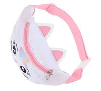 TEHAUX Riñonera Infantil con Bordado de Gato Lentejuelas Iridiscentes Correa Ajustable y Hebilla Rápida Bolso Kawaii para Niñas Bandolera Rosa para Escuela y Actividades al Aire