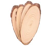 TEHAUX Rodajas de Madera Ovaladas sin Terminar 4 Piezas (30x10-12x1 Cm) para Manualidades, Decoración Rústica, Pirograbado y Artesanías Creativas en Madera Natural