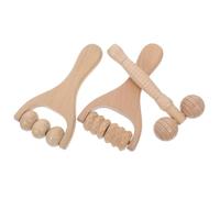 TEHAUX Rodillo Facial de Masaje de Madera 3 Piezas para Rostro y Cuello Herramienta Esencial Cuidado Piel Reductor de Hinchazón Facial y Masajeador Portátil