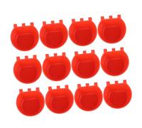 TEHAUX Set de 12 Comederos para Loros y Pájaros de Plástico Rojo Capacidad Razonable y Diseño Resistente para Jaulas de Aves