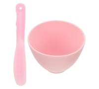 TEHAUX Set de Bol de Silicona Suave para Mascarillas Faciales y Espátula Grande Rosa Recipiente para Mezclar Mascarillas de Gelatina Accesorio para Cuidado Facial Salones y Uso Casero