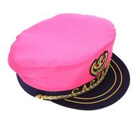 TEHAUX Sombrero de Capitán Ajustable para Adulto 58 CM Color Rosa Accesorio Unisex para Fiesta Temática Náutica y Disfraz de Marinero
