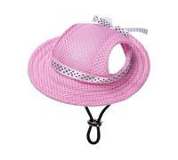 TEHAUX Sombrero y Agujeros para Orejas Correa Ajustable Presa de Verano con Tela de Malla Transpirable para Cachorro Adecuado para Sesiones de Fotos y Eventos al Aire Libre