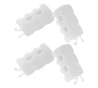 TEHAUX Soporte de Ducha Ventosa Antideslizante de Tpe Blanco, Ajustable y Portátil para Baño, Paquete de 4 Piezas Adecuado para Relocación Frecuente