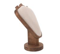 TEHAUX Soporte de Madera de Nogal para Collares Vertical 22 CM Expositor y Organizador de Joyería para Hogar y Comercio Busto para Exhibición de Colgantes y Pulseras