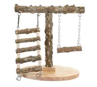 TEHAUX Soporte para Pájaros de Madera con Base Estable, Gimnasio de Juegos para Loros Que Fomenta el Ejercicio y Desarrollo del Equilibrio en Casa o Tienda de Mascotas