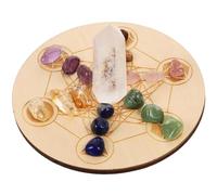 TEHAUX Tablero de Adivinación Columna de Cristal Natural, Piedra de Chakra para Decoración del Hogar y Meditación, Accesorio Práctico para Salud y Espiritualidad, Set de Cristales