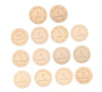TEHAUX Tarjetas de Madera para Ñiño 14 Piezas Discos Infantiles Redondos de 10X10 CM Accesorio para Fotografía y Decoración de Recién Nacido Tarjetas de Doble Cara para Sesión