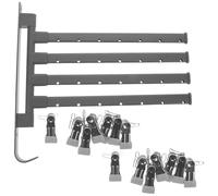 TEHAUX Tendedero de Pared para Calcetines y Ropa Interior, Clips a Prueba de Viento, Aleación de Aluminio, 28 Pinzas, Giratorio, Plegable, para Balcones y Espacios Pequeños